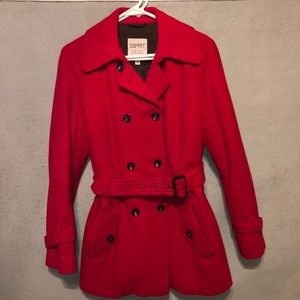 Esprit Red Pea Coat